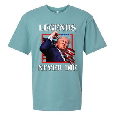 Trump 2024 Legends Never Die Fight Trump Fist Pump Shot Sueded Cloud Jersey T-Shirt