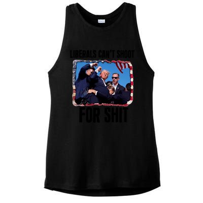 Trump 2024 Liberals Cant Shoot For Shit Ladies PosiCharge Tri-Blend Wicking Tank