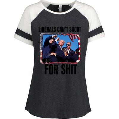 Trump 2024 Liberals Cant Shoot For Shit Enza Ladies Jersey Colorblock Tee