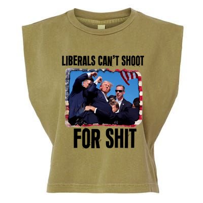 Trump 2024 Liberals Cant Shoot For Shit Garment-Dyed Women's Muscle Tee