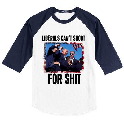 Trump 2024 Liberals Cant Shoot For Shit Baseball Sleeve Shirt