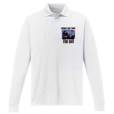 Trump 2024 Liberals Cant Shoot For Shit Performance Long Sleeve Polo