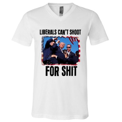 Trump 2024 Liberals Cant Shoot For Shit V-Neck T-Shirt