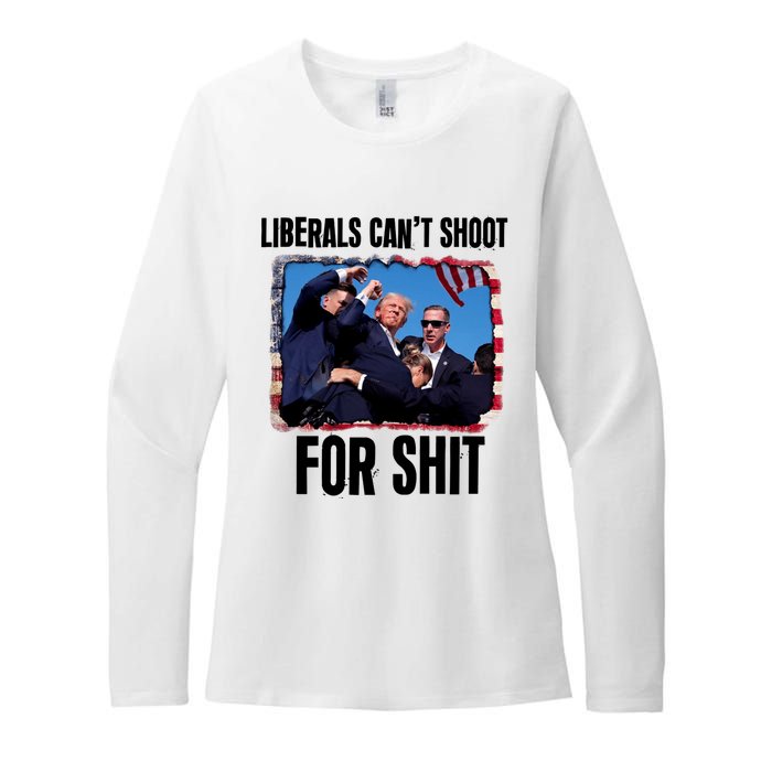 Trump 2024 Liberals Cant Shoot For Shit Womens CVC Long Sleeve Shirt