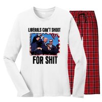 Trump 2024 Liberals Cant Shoot For Shit Women's Long Sleeve Flannel Pajama Set 