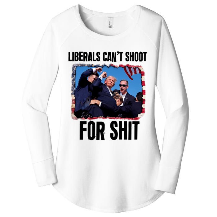 Trump 2024 Liberals Cant Shoot For Shit Women's Perfect Tri Tunic Long Sleeve Shirt