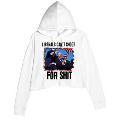 Trump 2024 Liberals Cant Shoot For Shit Crop Fleece Hoodie