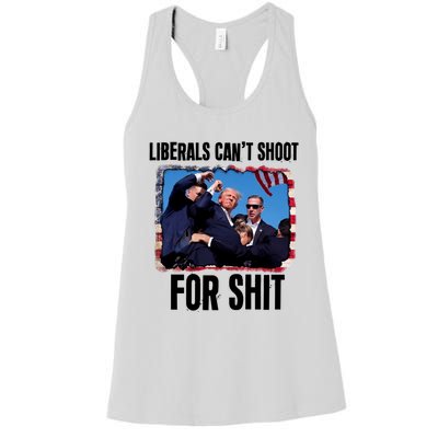 Trump 2024 Liberals Cant Shoot For Shit Women's Racerback Tank