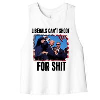 Trump 2024 Liberals Cant Shoot For Shit Women's Racerback Cropped Tank