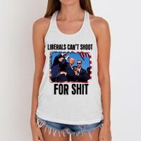 Trump 2024 Liberals Cant Shoot For Shit Women's Knotted Racerback Tank