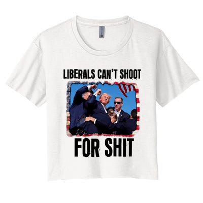 Trump 2024 Liberals Cant Shoot For Shit Women's Crop Top Tee