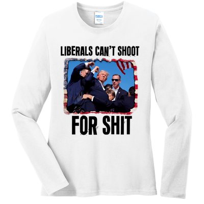 Trump 2024 Liberals Cant Shoot For Shit Ladies Long Sleeve Shirt