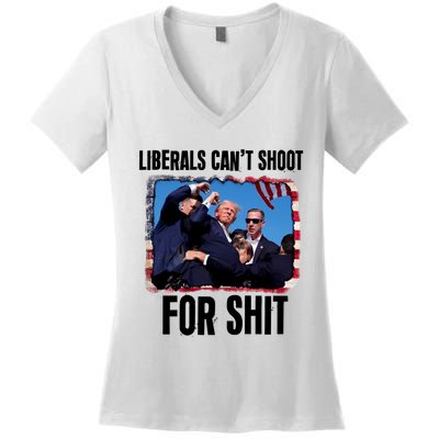 Trump 2024 Liberals Cant Shoot For Shit Women's V-Neck T-Shirt