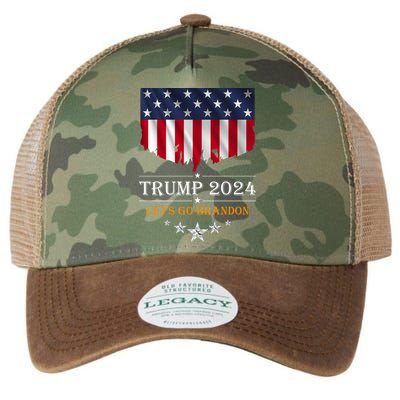 Trump 2024 Lets Go Brandon U.S Flag Legacy Tie Dye Trucker Hat