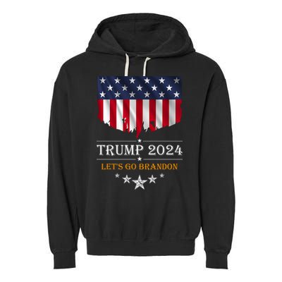 Trump 2024 Lets Go Brandon U.S Flag Garment-Dyed Fleece Hoodie