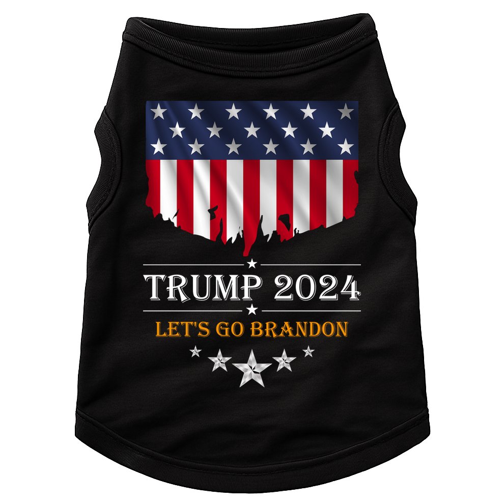 Trump 2024 Lets Go Brandon U.S Flag Doggie Tank