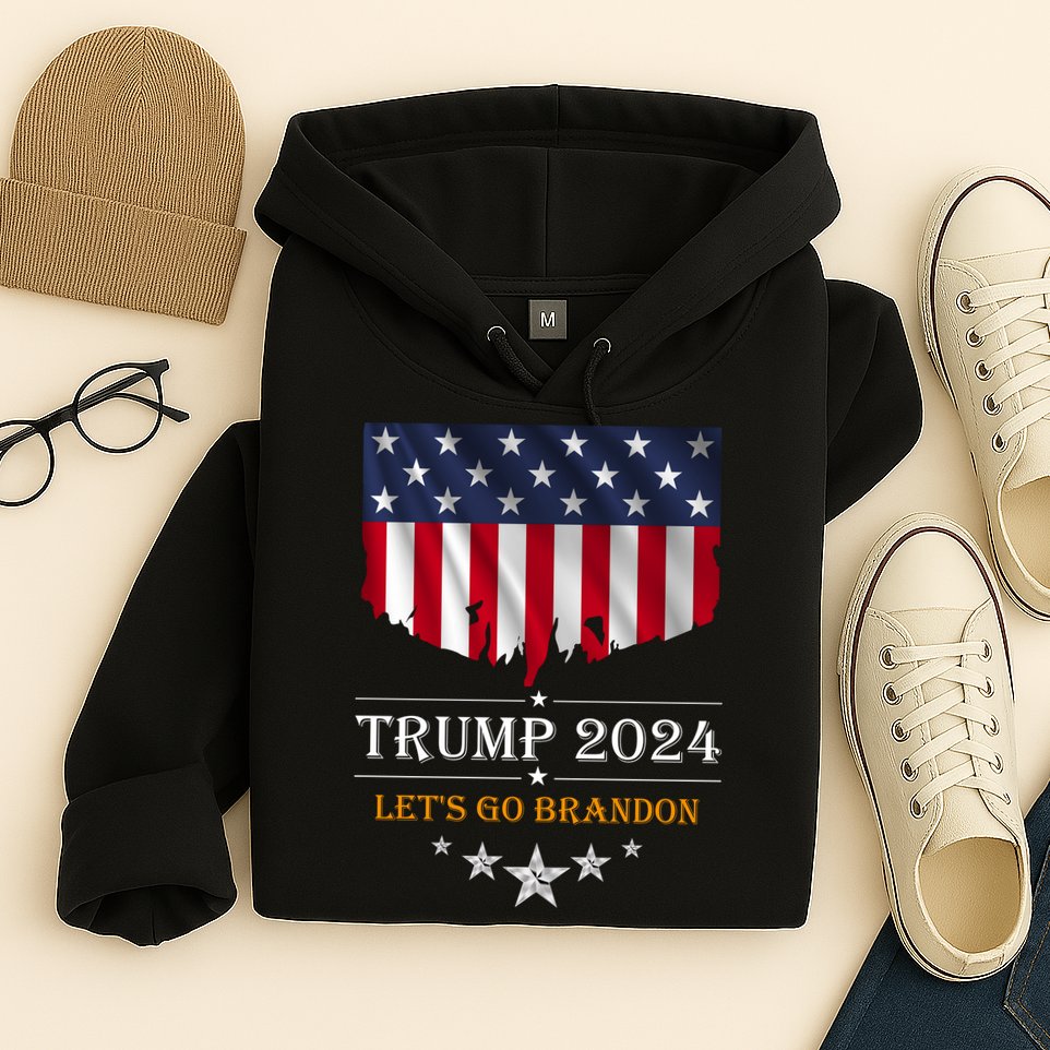 Trump 2024 Lets Go Brandon U.S Flag Hoodie