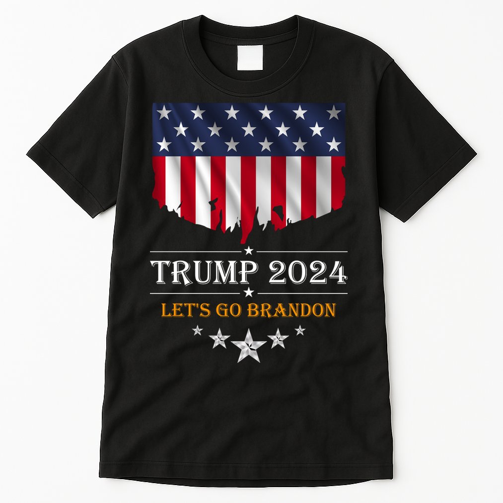 Trump 2024 Lets Go Brandon U.S Flag Tall T-Shirt