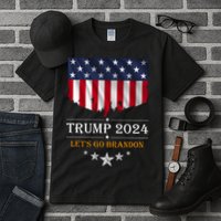 Trump 2024 Lets Go Brandon U.S Flag Tall T-Shirt