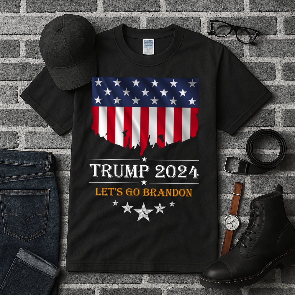 Trump 2024 Lets Go Brandon U.S Flag Tall T-Shirt