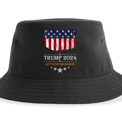 Trump 2024 Lets Go Brandon U.S Flag Sustainable Bucket Hat