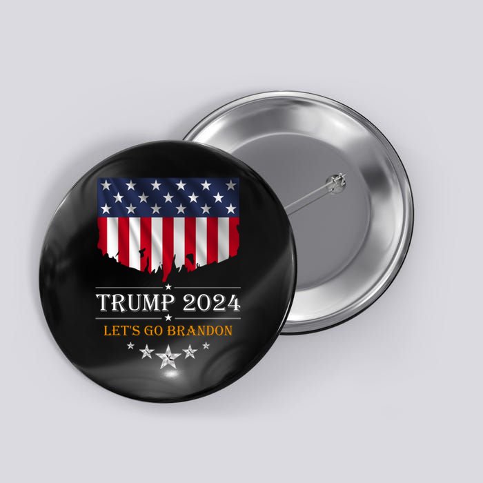 Trump 2024 Lets Go Brandon U.S Flag Button