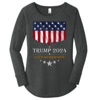 Trump 2024 Lets Go Brandon U.S Flag Women's Perfect Tri Tunic Long Sleeve Shirt