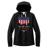 Trump 2024 Lets Go Brandon U.S Flag Women's Fleece Hoodie