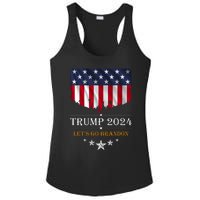 Trump 2024 Lets Go Brandon U.S Flag Ladies PosiCharge Competitor Racerback Tank