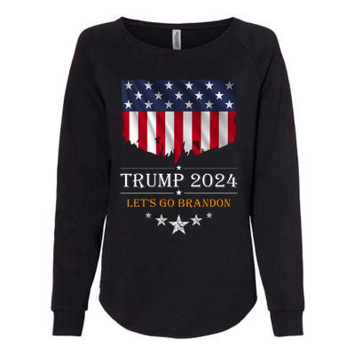 Trump 2024 Lets Go Brandon U.S Flag Womens California Wash Sweatshirt