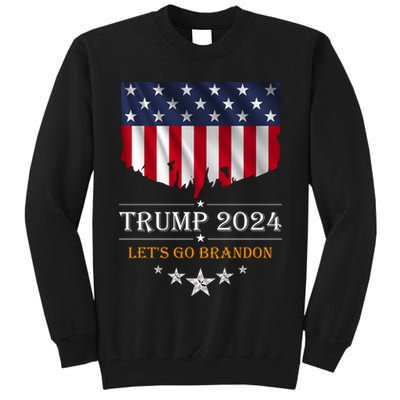 Trump 2024 Lets Go Brandon U.S Flag Tall Sweatshirt