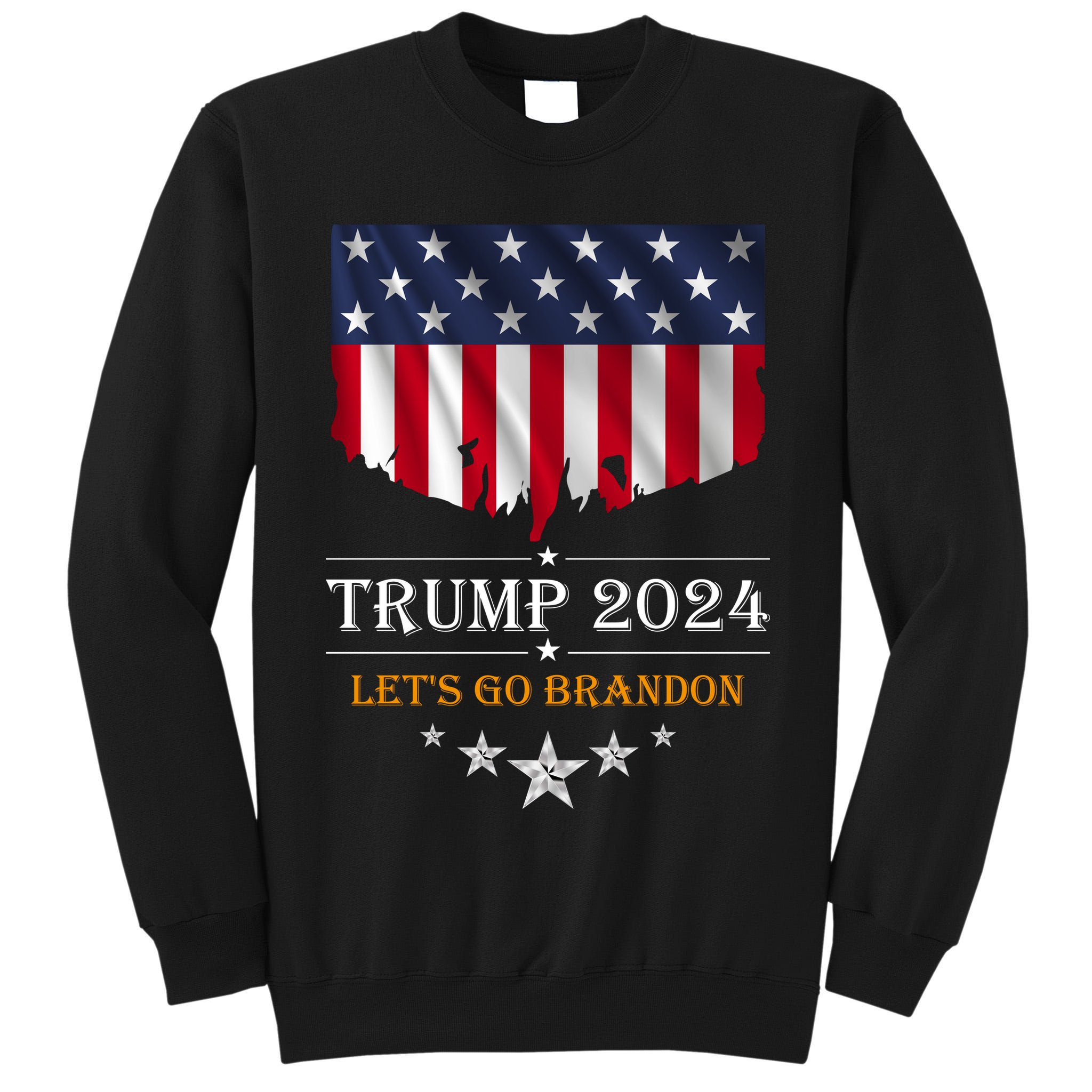 Trump 2024 Lets Go Brandon U.S Flag Tall Sweatshirt