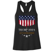 Trump 2024 Lets Go Brandon U.S Flag Women's Racerback Tank