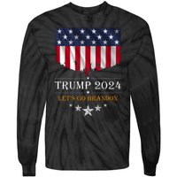 Trump 2024 Lets Go Brandon U.S Flag Tie-Dye Long Sleeve Shirt