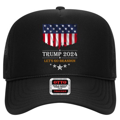 Trump 2024 Lets Go Brandon U.S Flag Trucker Hat