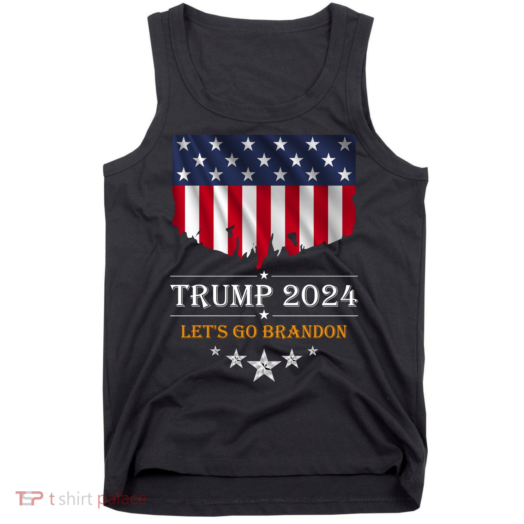 Trump 2024 Lets Go Brandon U.S Flag Tank Top