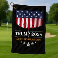 Trump 2024 Lets Go Brandon U.S Flag Golf Towel
