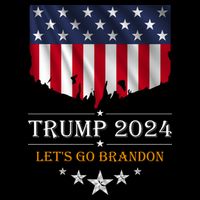 Trump 2024 Lets Go Brandon U.S Flag Cropped Pullover Crew