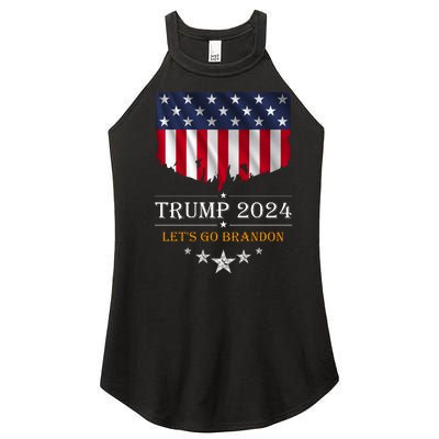 Trump 2024 Lets Go Brandon U.S Flag Women's Perfect Tri Rocker Tank