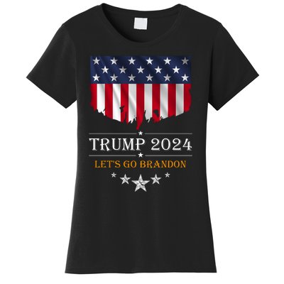 Trump 2024 Lets Go Brandon U.S Flag Women's T-Shirt