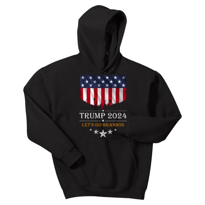 Trump 2024 Lets Go Brandon U.S Flag Kids Hoodie