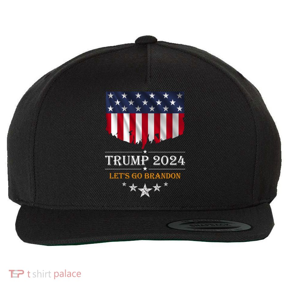 Trump 2024 Lets Go Brandon U.S Flag Wool Snapback Cap