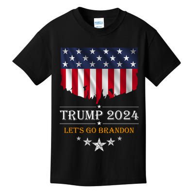 Trump 2024 Lets Go Brandon U.S Flag Kids T-Shirt