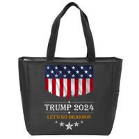 Trump 2024 Lets Go Brandon U.S Flag Zip Tote Bag