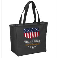 Trump 2024 Lets Go Brandon U.S Flag Zip Tote Bag