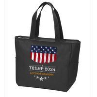 Trump 2024 Lets Go Brandon U.S Flag Zip Tote Bag
