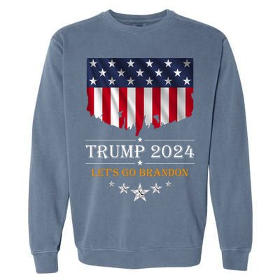Trump 2024 Lets Go Brandon U.S Flag Garment-Dyed Sweatshirt