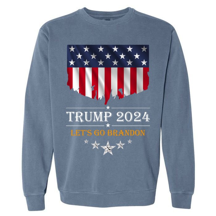 Trump 2024 Lets Go Brandon U.S Flag Garment-Dyed Sweatshirt