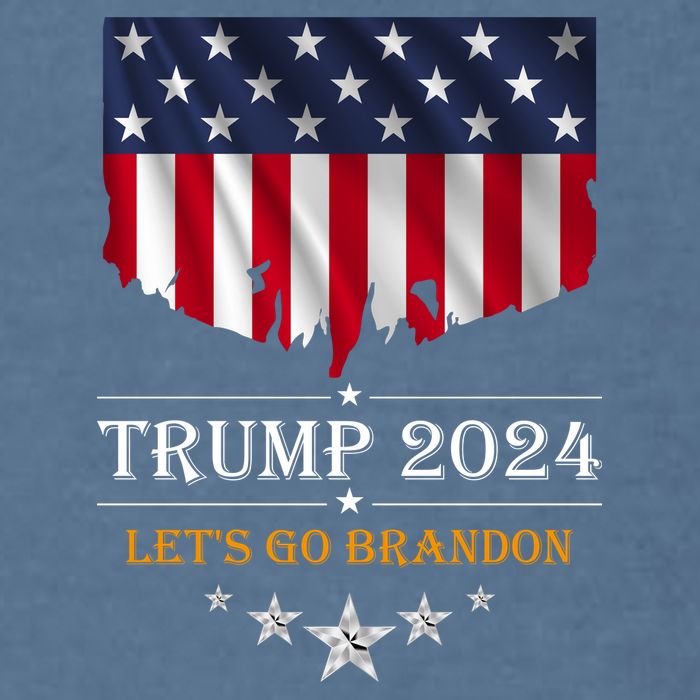 Trump 2024 Lets Go Brandon U.S Flag Garment-Dyed Sweatshirt