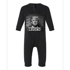 Trump 2024 Mugshot President Legend Infant Fleece One Piece